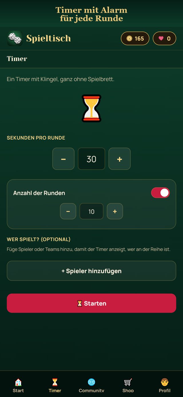Timer mit Alarm für jede Runde
