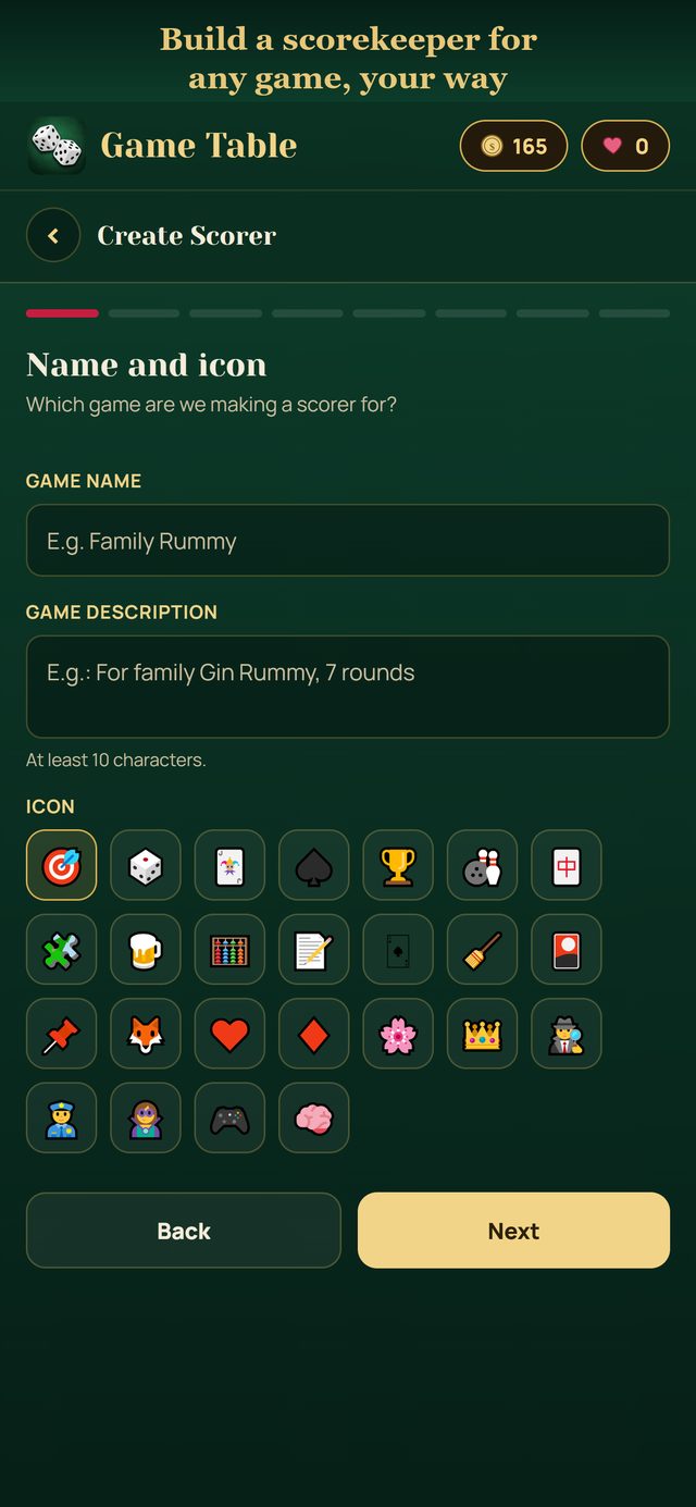 Creating a custom scorekeeper: name and icon