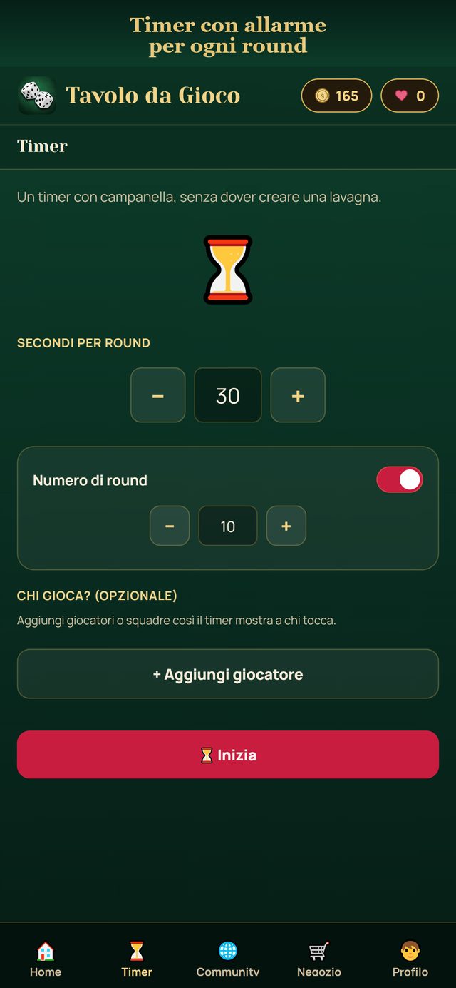 Timer con allarme per ogni turno